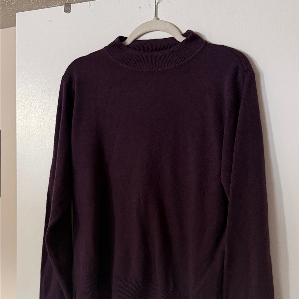 Sag Harbor Dark Purple Turtleneck Sweater